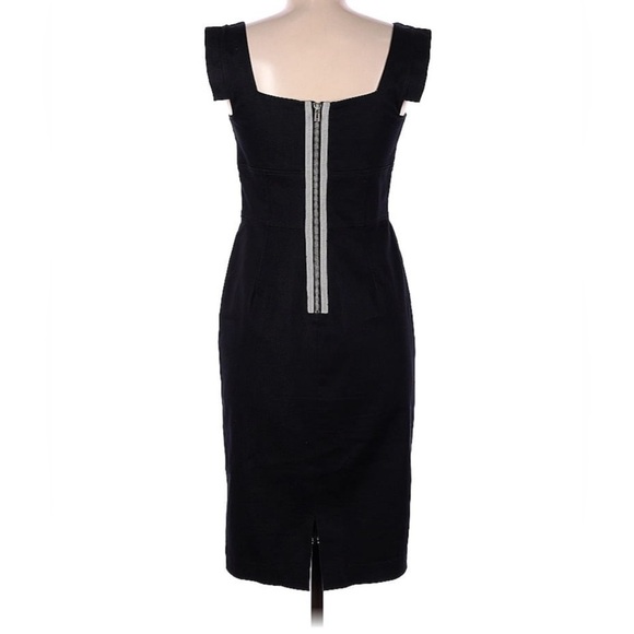 017. Maggy London Black Draped Bust Dress Size 4 - Picture 2 of 9